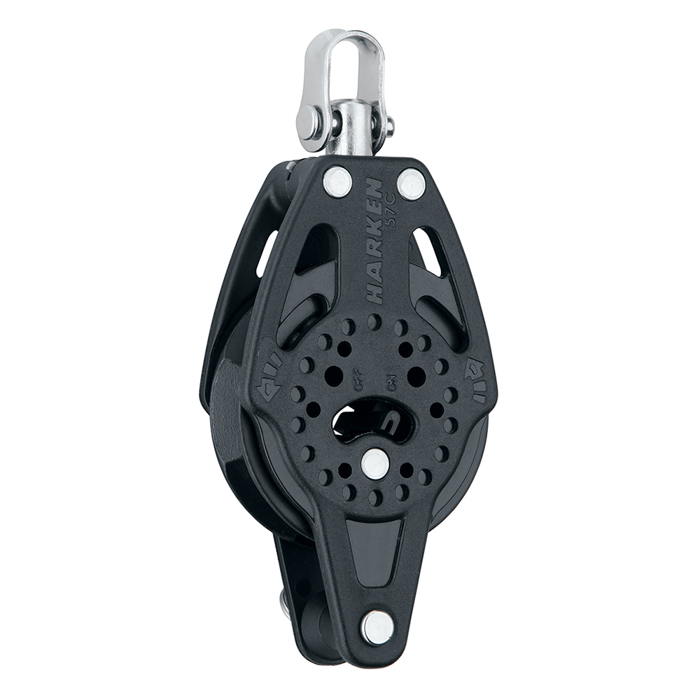 Harken 57mm Carbo Single Ratchet Block w/Swivel & Becket, made by Harken - 2136 Harken 57mm Carbo Single Ratchet Block w/Swivel & Becket, made by Harken - 2136