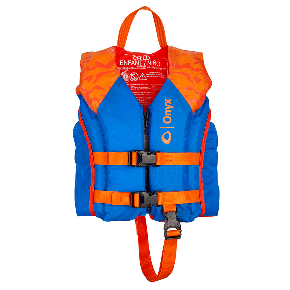 Onyx Shoal All Adventure Child Paddle & Water Sports Life Jacket - Orange, made by Onyx Outdoor - 121000-200-001-21 Onyx Shoal All Adventure Child Paddle & Water Sports Life Jacket - Orange, made by Onyx Outdoor - 121000-200-001-21
