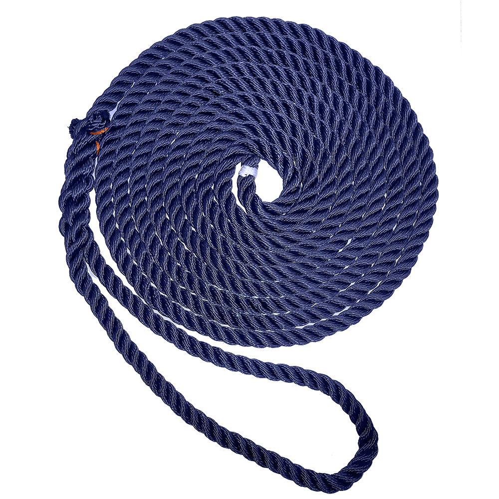 New England Ropes 1/2" Premium 3-Strand Dock Line - Navy Blue - 25', made by New England Ropes - C6053-16-00025 New England Ropes 1/2" Premium 3-Strand Dock Line - Navy Blue - 25', made by New England Ropes - C6053-16-00025