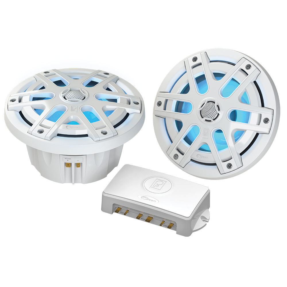 Poly-Planar MA-OC6 6.5" 480 Watt Waterproof Blue LED Speaker - White, made by Poly-Planar - MA-OC6 Poly-Planar MA-OC6 6.5" 480 Watt Waterproof Blue LED Speaker - White, made by Poly-Planar - MA-OC6