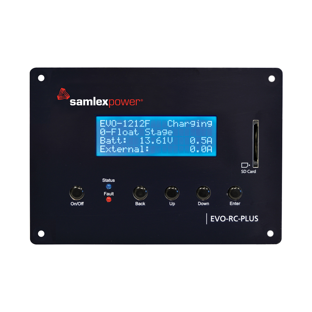 Samlex Programmable Remote Control f/Evolution™ F Series Inverter/Charger - Optional, made by Samlex America - EVO-RC-PLUS Samlex Programmable Remote Control f/Evolution™ F Series Inverter/Charger - Optional, made by Samlex America - EVO-RC-PLUS