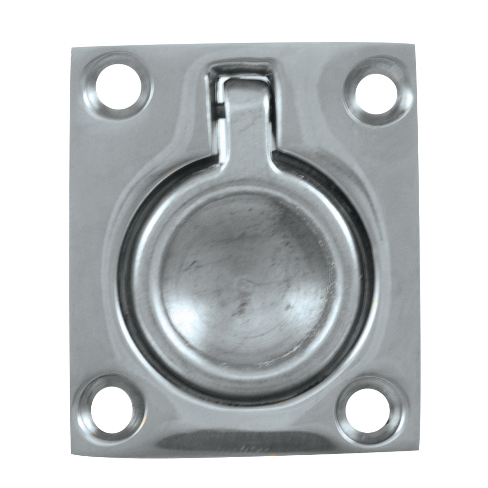 Whitecap Flush Pull Ring - CP/Brass - 1-1/2" x 1-3/4", made by Whitecap - S-3360C