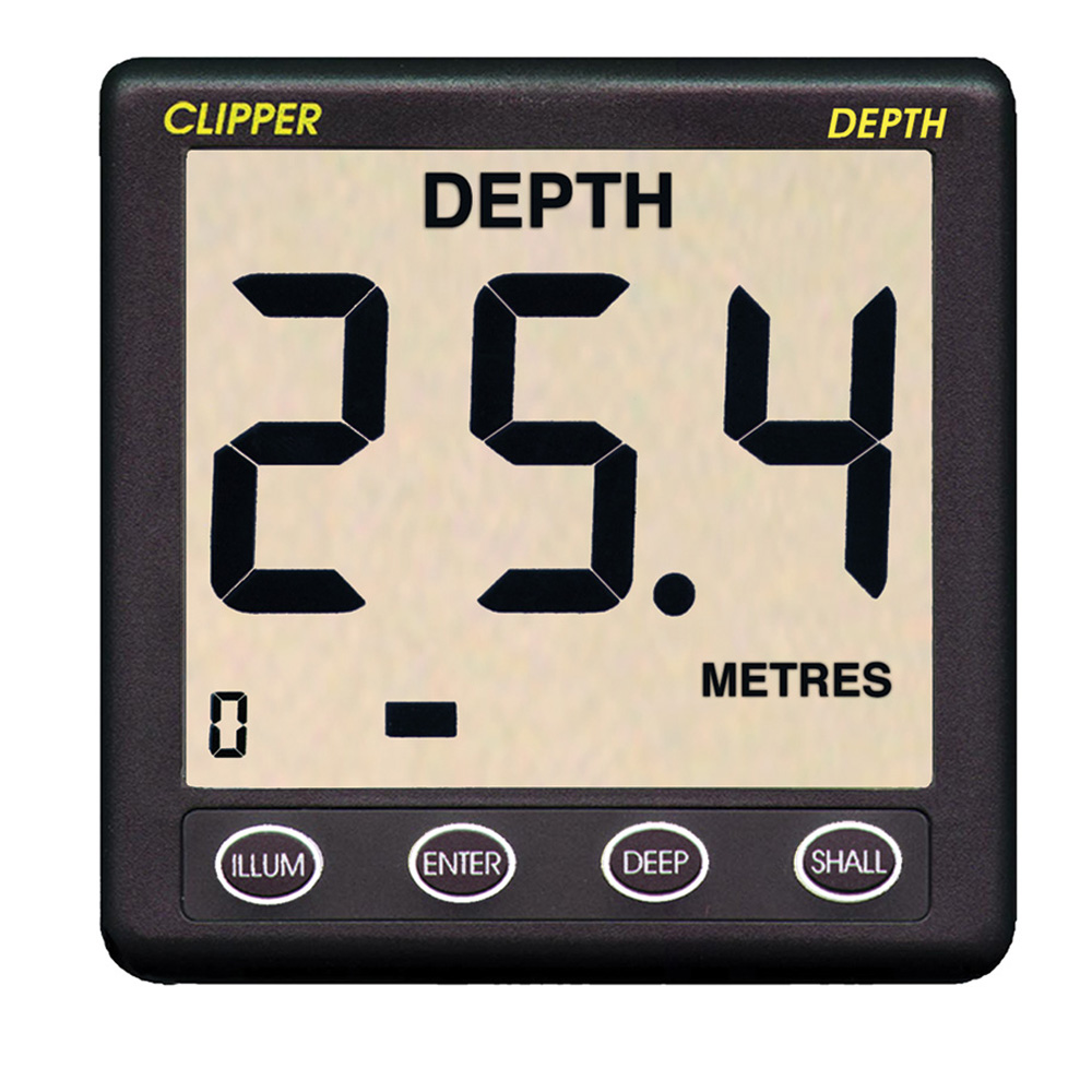 Clipper Depth Instrument w/Thru Hull Transducer & Cover, made by Clipper - CL-D Clipper Depth Instrument w/Thru Hull Transducer & Cover, made by Clipper - CL-D