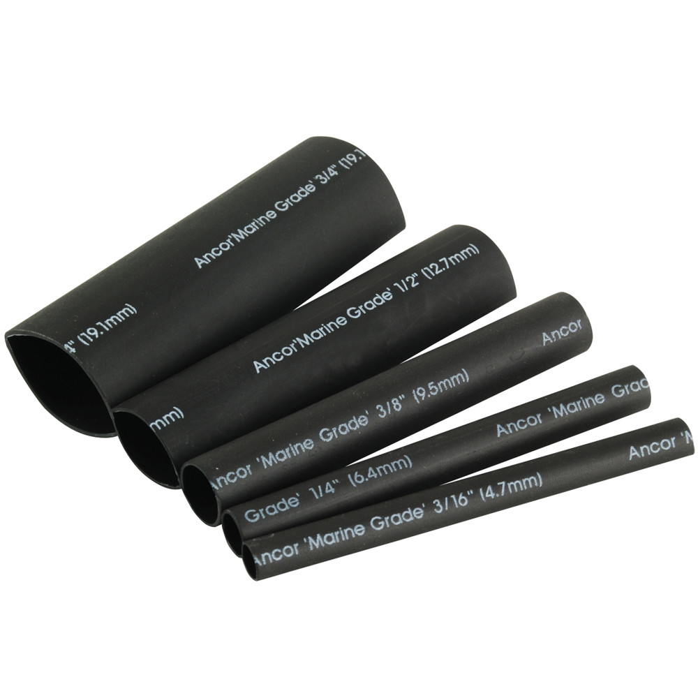 Ancor Adhesive Lined Heat Shrink Tubing Kit - 8-Pack, 3", 20 to 2/0 AWG, Black, made by Ancor - 301503 Ancor Adhesive Lined Heat Shrink Tubing Kit - 8-Pack, 3", 20 to 2/0 AWG, Black, made by Ancor - 301503