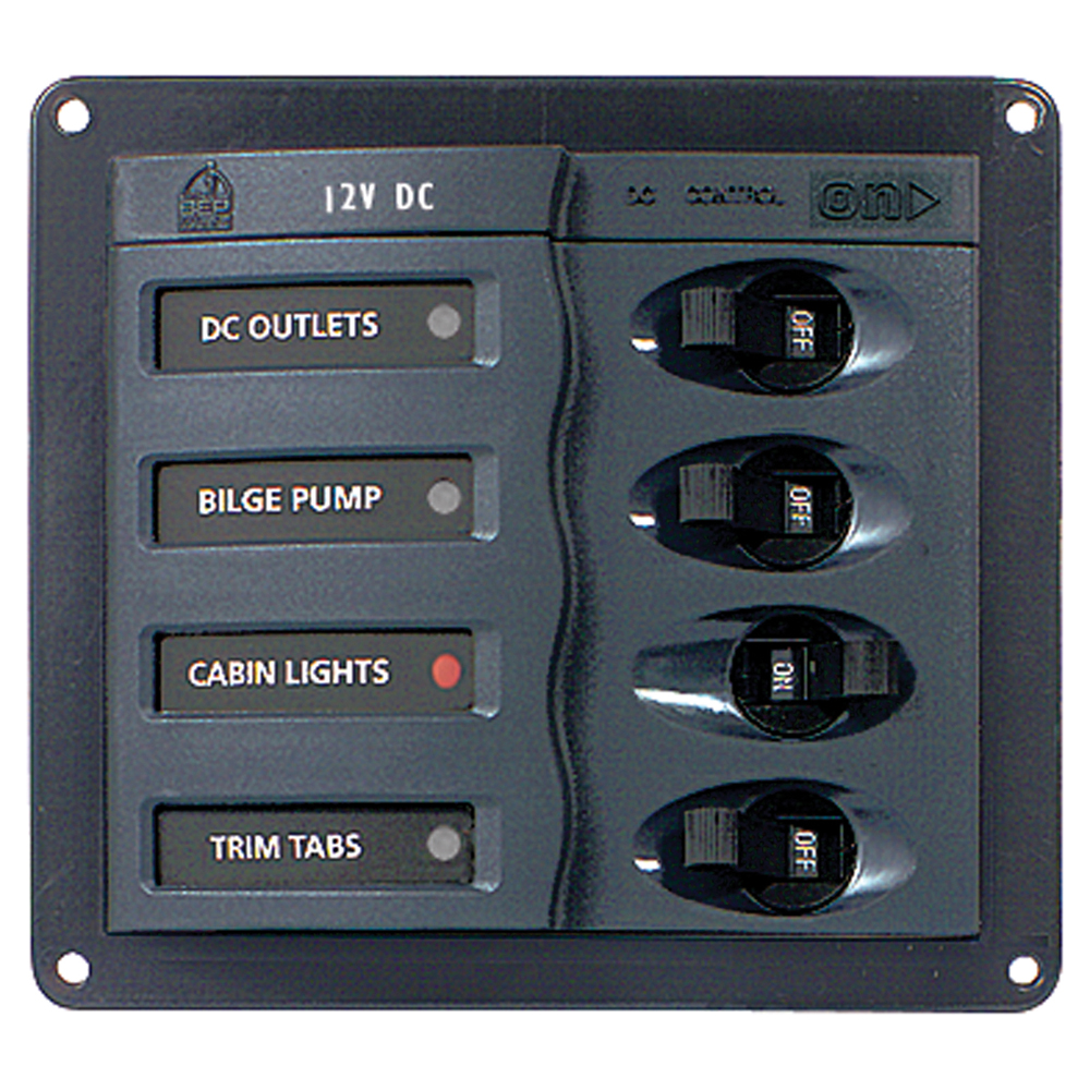BEP Circuit Breaker Panel - 4-Way, made by BEP Marine - 900-DC BEP Circuit Breaker Panel - 4-Way, made by BEP Marine - 900-DC
