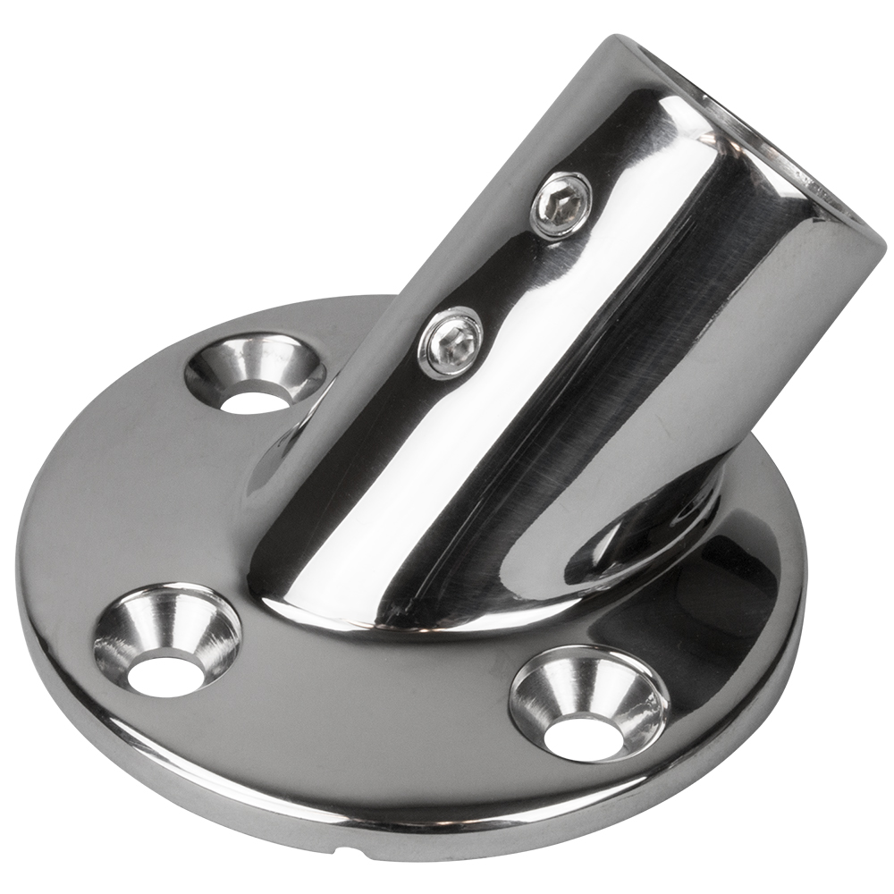 Sea-Dog Rail Base Fitting 2-3/4" Round Base 45° 316 Stainless Steel - 1" OD, made by Sea-Dog - 280451-1
