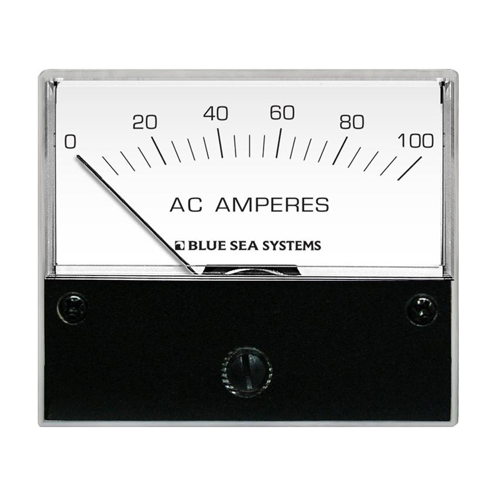 Blue Sea 8258 AC Analog Ammeter - 2-3/4" Face, 0-100 Amperes AC, made by Blue Sea Systems - 8258 Blue Sea 8258 AC Analog Ammeter - 2-3/4" Face, 0-100 Amperes AC, made by Blue Sea Systems - 8258
