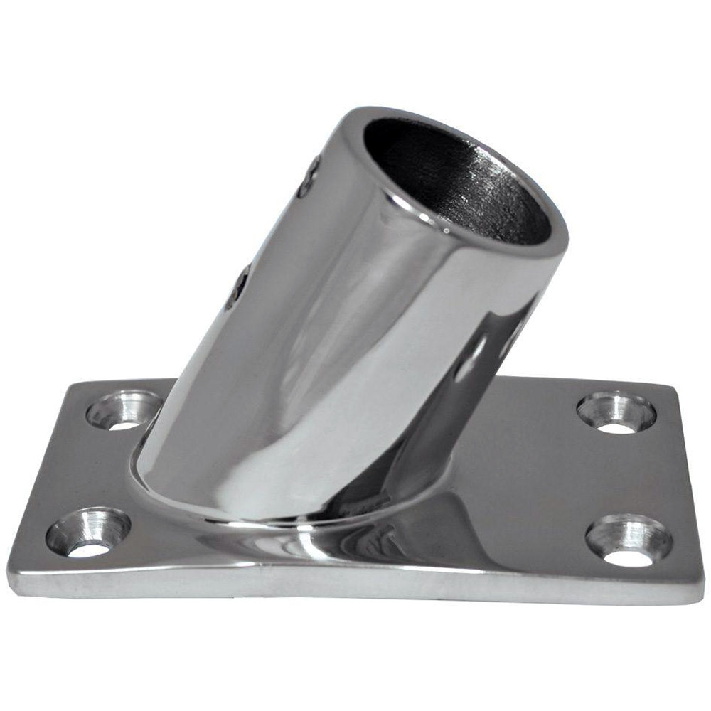 Whitecap 1" O.D. 60° Rectangle Base SS Rail Fitting, made by Whitecap - 6142C Whitecap 1" O.D. 60° Rectangle Base SS Rail Fitting, made by Whitecap - 6142C
