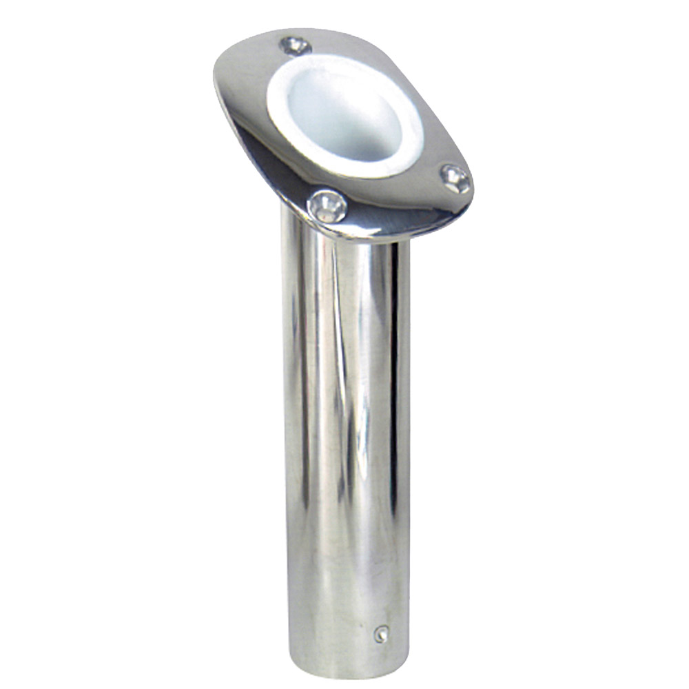 Whitecap Bluewater 30 Deg. Cast S.S. Flush Mount Rod Holder, made by Whitecap - 6174CBLUE Whitecap Bluewater 30 Deg. Cast S.S. Flush Mount Rod Holder, made by Whitecap - 6174CBLUE