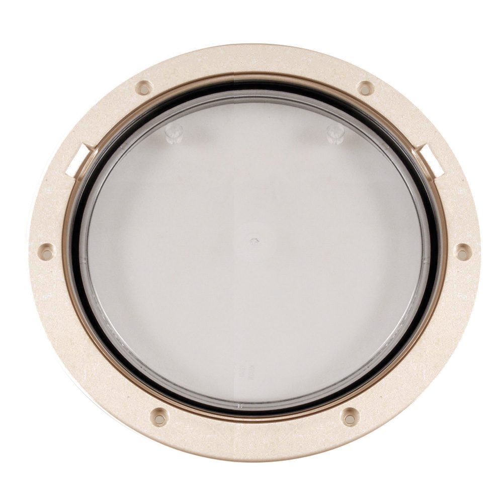 Beckson 8" Clear Center Pry-Out Deck Plate - Beige, made by Beckson Marine - DP81-N-C Beckson 8" Clear Center Pry-Out Deck Plate - Beige, made by Beckson Marine - DP81-N-C