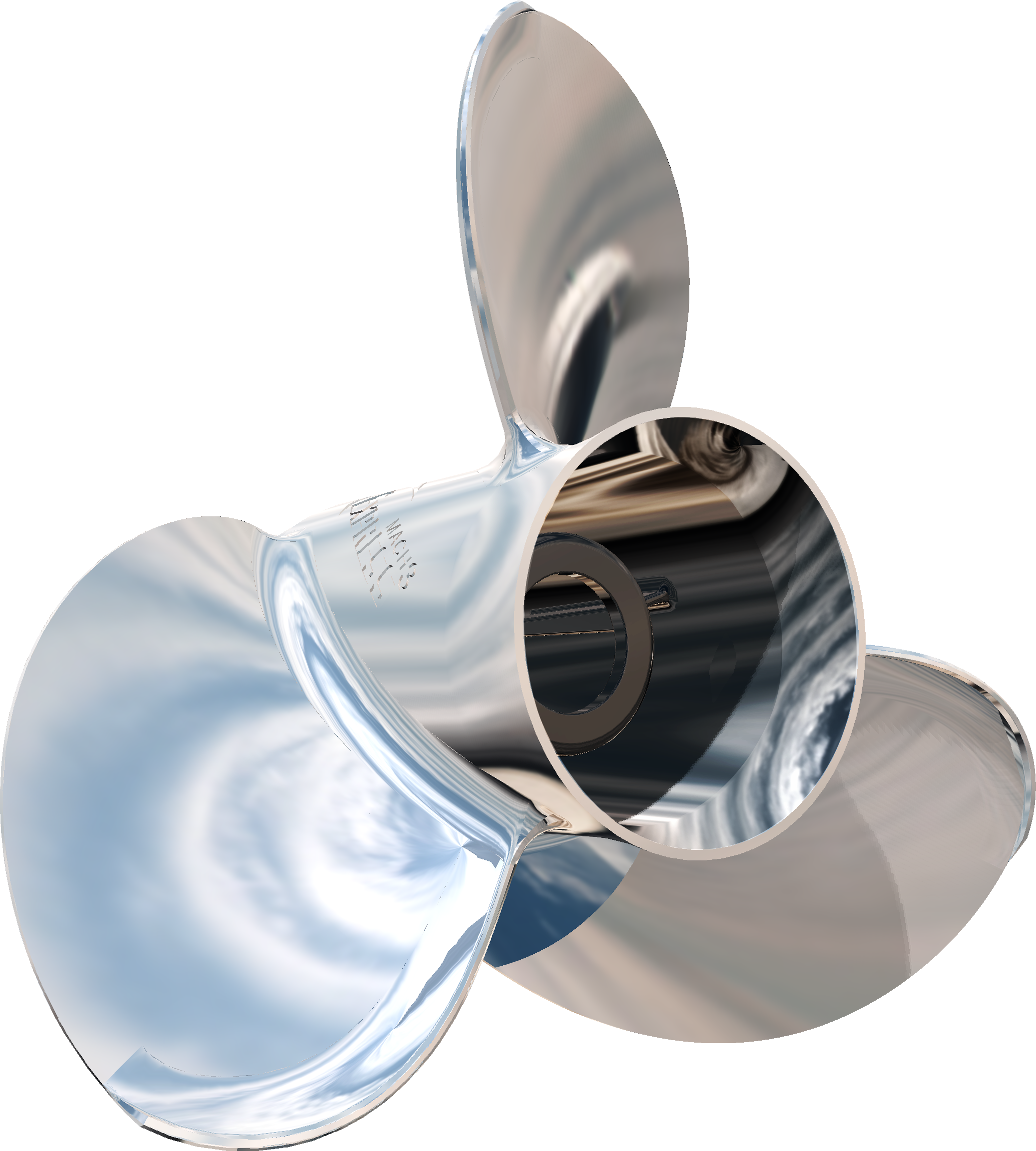Turning Point Express® Mach3™ - Right Hand - Stainless Steel Propeller - E1-1013 - 3-Blade - 10.5" x 13 Pitch, made by Turning Point Propellers - 31301312 Turning Point Express® Mach3™ - Right Hand - Stainless Steel Propeller - E1-1013 - 3-Blade - 10.5" x 13 Pitch, made by Turning Point Propellers - 31301312
