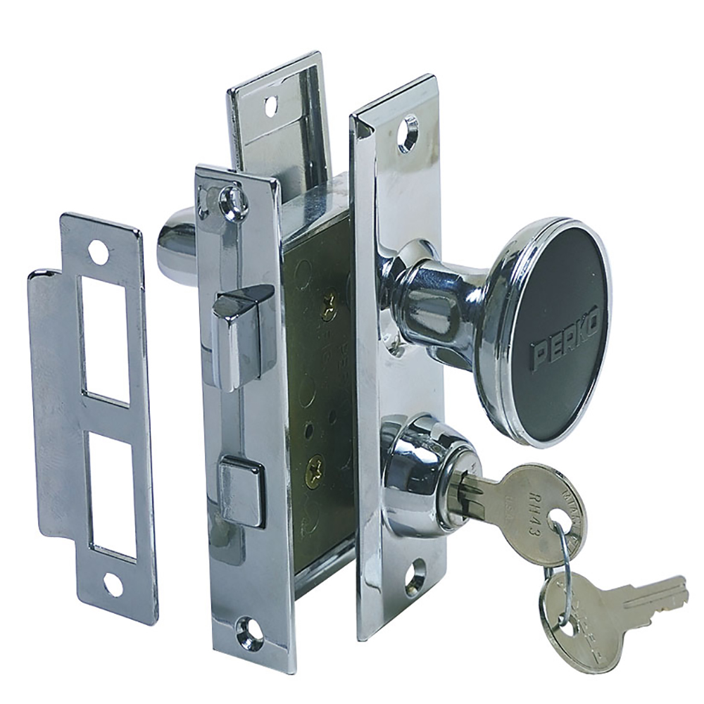 Perko Mortise Lock Set w/Bolt, made by Perko - 0927DP0CHR
