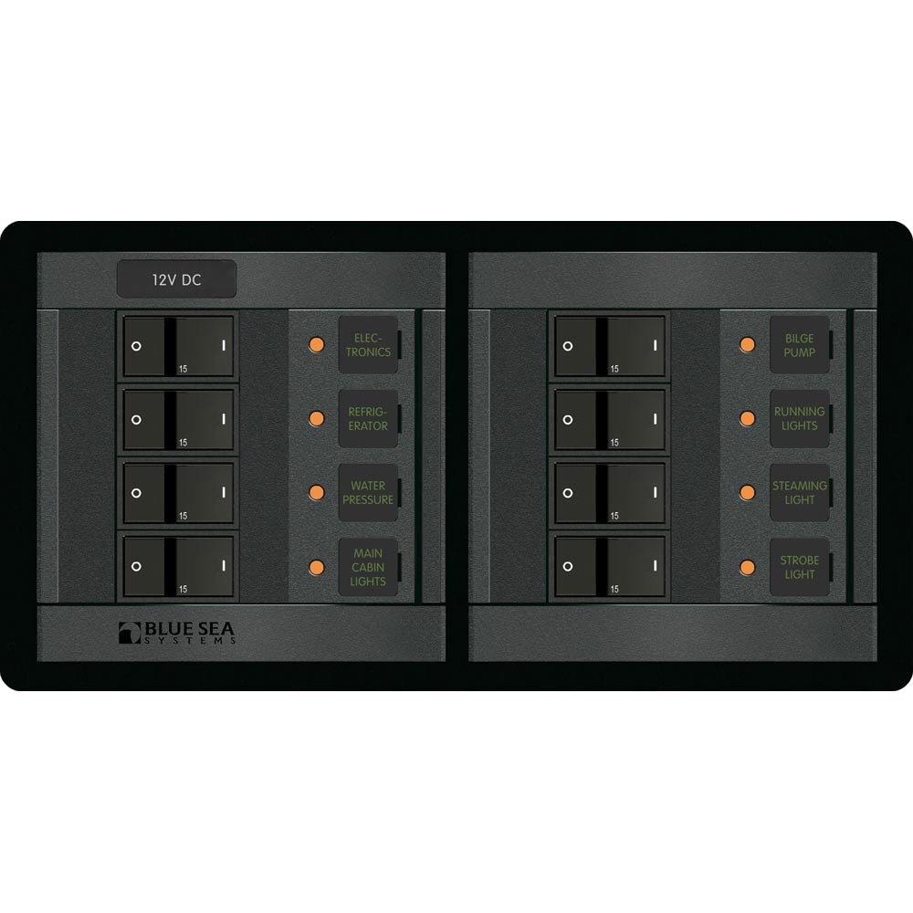 Blue Sea 1225 12V DC 8 Position - Horizontal, made by Blue Sea Systems - 1225