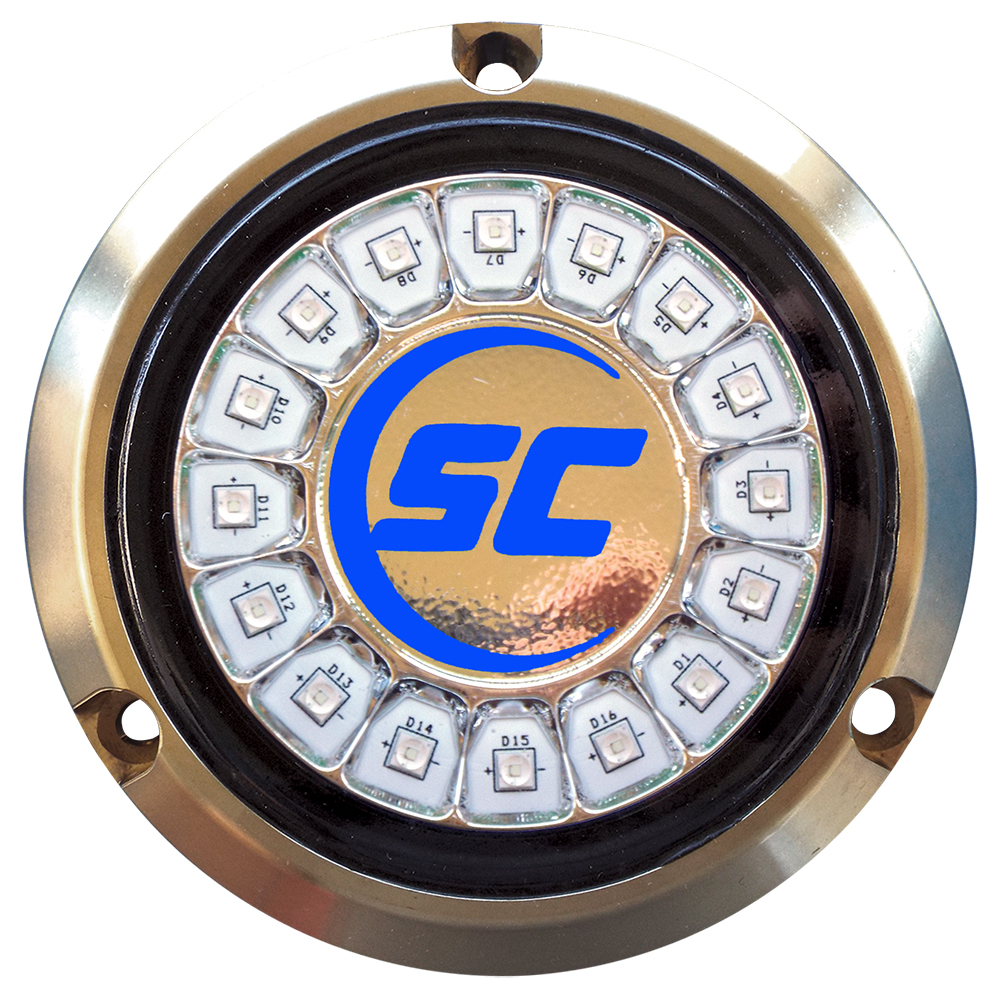 Shadow-Caster Ultra Blue Single Color Underwater Light - 16 LEDs - Bronze, made by Shadow-Caster LED Lighting - SCR-16-UB-BZ-10 Shadow-Caster Ultra Blue Single Color Underwater Light - 16 LEDs - Bronze, made by Shadow-Caster LED Lighting - SCR-16-UB-BZ-10