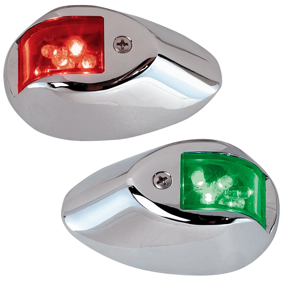 Perko LED Side Lights - Red/Green - 24V - Chrome Plated Housing, made by Perko - 0602DP2CHR