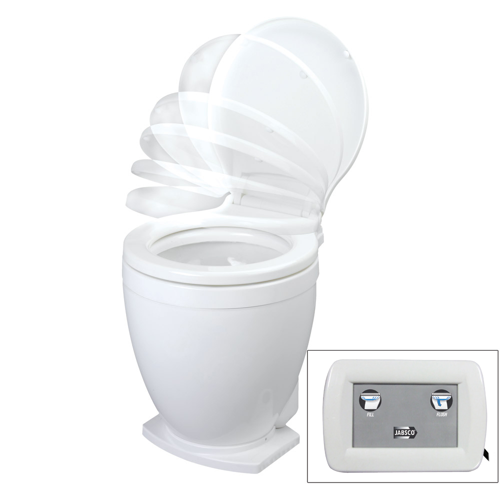 Jabsco Lite Flush Electric 12V Toilet w/Control Panel, made by Jabsco - 58500-1012 Jabsco Lite Flush Electric 12V Toilet w/Control Panel, made by Jabsco - 58500-1012