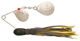 H&H Double Spinner 3/8 (6cd) Black/Yellow, made by H & H Baits - H&H Double Spinner 3/8 (6cd) Black/Yellow, made by H & H Baits -