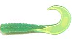 Action Bait 3" Curly Grubs 25pk Lime Chartreuse, made by Action Baits - Action Bait 3" Curly Grubs 25pk Lime Chartreuse, made by Action Baits -