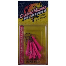 Leland Crappie Magnet Replacement Heads 5ct 1/16oz Pink, made by Crappie Magnet Baits - Leland Crappie Magnet Replacement Heads 5ct 1/16oz Pink, made by Crappie Magnet Baits -