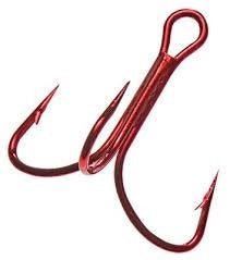 Mustad Treble Triple Grip Red 10ct Size 4, made by Mustad Hooks - Mustad Treble Triple Grip Red 10ct Size 4, made by Mustad Hooks -