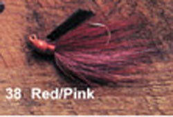 Arkie 1/4 Bucktail 6/cd Red w/Pink, made by Arkie Baits - Arkie 1/4 Bucktail 6/cd Red w/Pink, made by Arkie Baits -