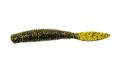 Missile Ned Bomb 3.25" 10ct Green Pumpkin Flash, made by Missile Baits - Missile Ned Bomb 3.25" 10ct Green Pumpkin Flash, made by Missile Baits -