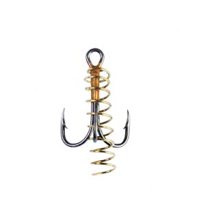 Eagle Claw Treble Hook w/Spring 3ct Size 4, made by Eagle Claw - Eagle Claw Treble Hook w/Spring 3ct Size 4, made by Eagle Claw -