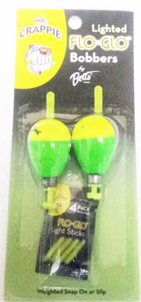 Betts Mr.Crappie Flo Glo 1.50" Pear 2ct Yellow/Green, made by Betts Tackle - Betts Mr.Crappie Flo Glo 1.50" Pear 2ct Yellow/Green, made by Betts Tackle -