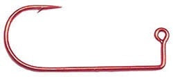 Mustad Jig Hook Red Needle Point 100ct Size 1/0, made by Mustad Hooks - Mustad Jig Hook Red Needle Point 100ct Size 1/0, made by Mustad Hooks -
