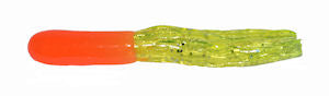Big Bite Crappie Tubes 1.5" 10ct Orange/Chartreuse. Sparkle, made by Big Bite Baits - Big Bite Crappie Tubes 1.5" 10ct Orange/Chartreuse. Sparkle, made by Big Bite Baits -