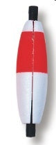 Betts Foam Float Cigar Slotted 2" 100ct Red/White, made by Betts Tackle - Betts Foam Float Cigar Slotted 2" 100ct Red/White, made by Betts Tackle -