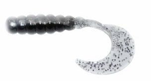 Big Bite Fat Grub 2" 10ct Black-n-Silver, made by Big Bite Baits - Big Bite Fat Grub 2" 10ct Black-n-Silver, made by Big Bite Baits -
