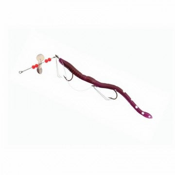 Creme Scoundrel Weedless Worm 6" Puple White Dots, made by Creme Baits - Creme Scoundrel Weedless Worm 6" Puple White Dots, made by Creme Baits -