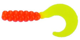 Big Bite Fat Grub 2" 10ct Orange/Chartreuse, made by Big Bite Baits - Big Bite Fat Grub 2" 10ct Orange/Chartreuse, made by Big Bite Baits -