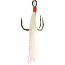 Gamakatsu Treble Hook Feathered White/Red Size 2 2ct, made by Gamakatsu Hooks -