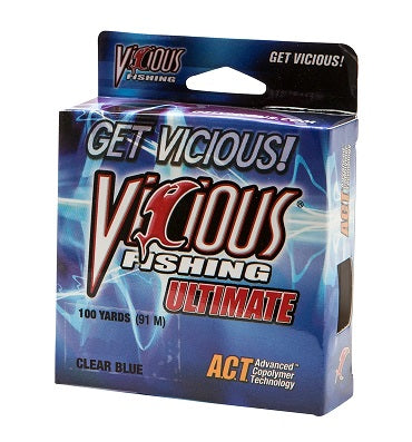 Vicious Ultimate Clear/Blue 100yd 17lb, made by Vicious Line - Vicious Ultimate Clear/Blue 100yd 17lb, made by Vicious Line -
