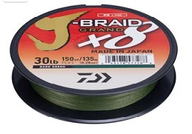 Daiwa J-Braid Grand 8X 150yd 20lb Dark Green, made by Daiwa - Daiwa J-Braid Grand 8X 150yd 20lb Dark Green, made by Daiwa -