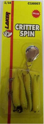 Eagle Claw Laker Critter Spin 1/8 Yellow/Black/Stripe, made by Eagle Claw - Eagle Claw Laker Critter Spin 1/8 Yellow/Black/Stripe, made by Eagle Claw -
