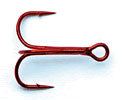 Mustad Ultra Point Treble Hook Red 11ct Size 2, made by Mustad Hooks - Mustad Ultra Point Treble Hook Red 11ct Size 2, made by Mustad Hooks -