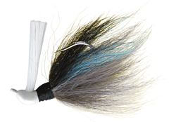Booyah Bucktail Jig 1/8 White Aqua Shad, made by Booyah Baits -