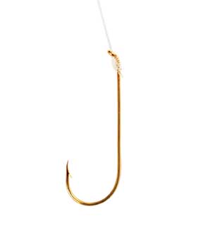 Eagle Claw AberdeenGold Snelled Hook Size 1/0, made by Eagle Claw - Eagle Claw AberdeenGold Snelled Hook Size 1/0, made by Eagle Claw -
