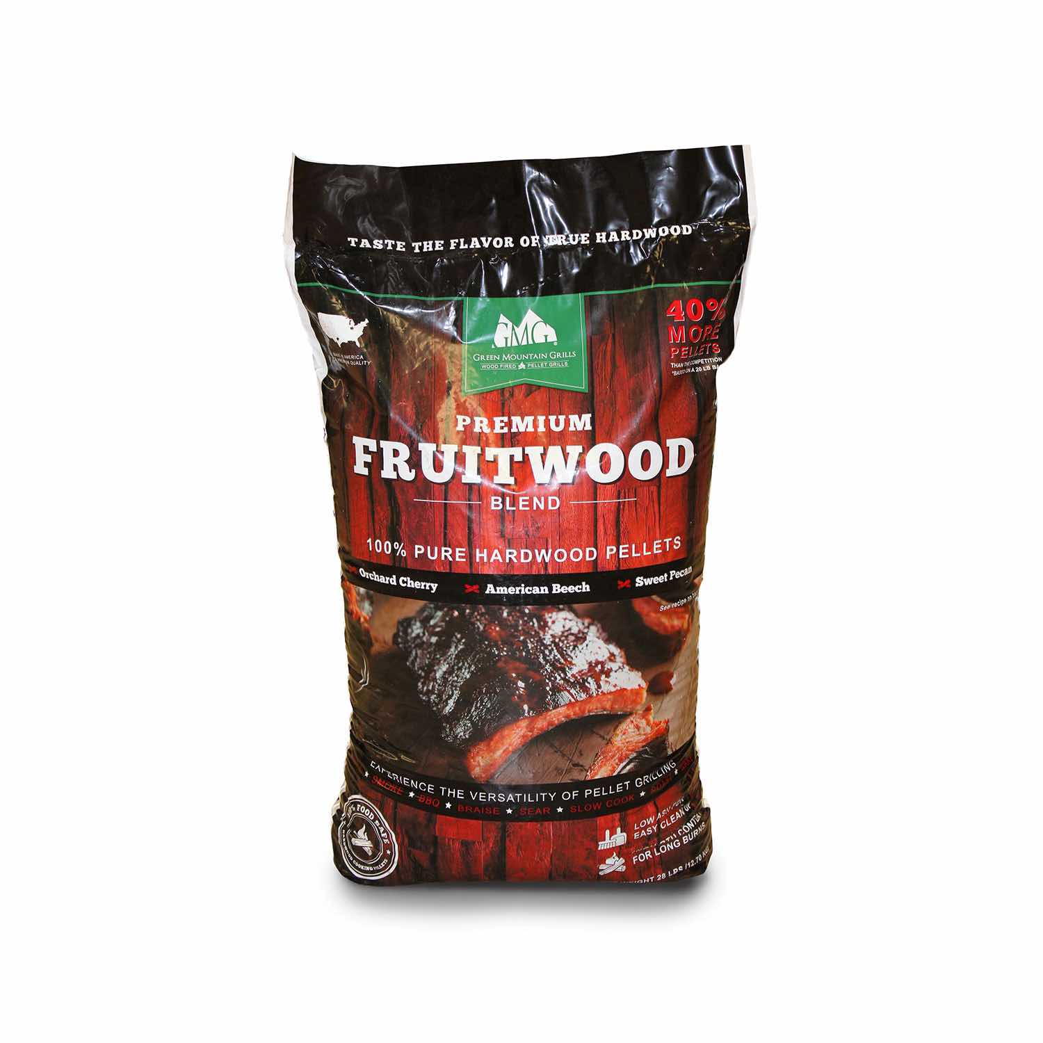 Premium Fruitwood Blend Grilling Pellets - 28 lb bag, made by Green Mountain Grills - GMG-2003 Premium Fruitwood Blend Grilling Pellets - 28 lb bag, made by Green Mountain Grills - GMG-2003