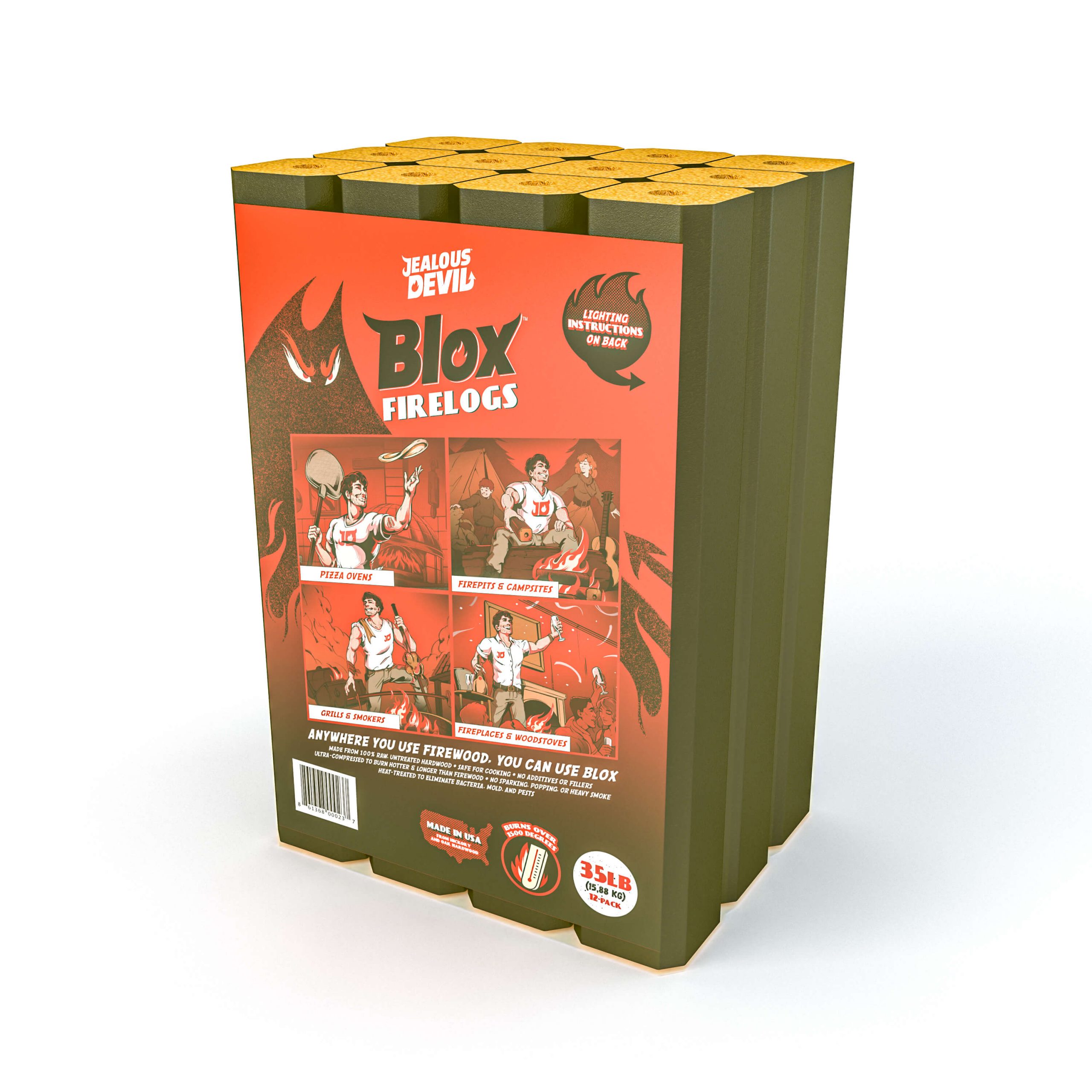 Jealous Devil BLOX FIRELOGS, made by Jealous Devil - FJDBLOX6PK Jealous Devil BLOX FIRELOGS, made by Jealous Devil - FJDBLOX6PK