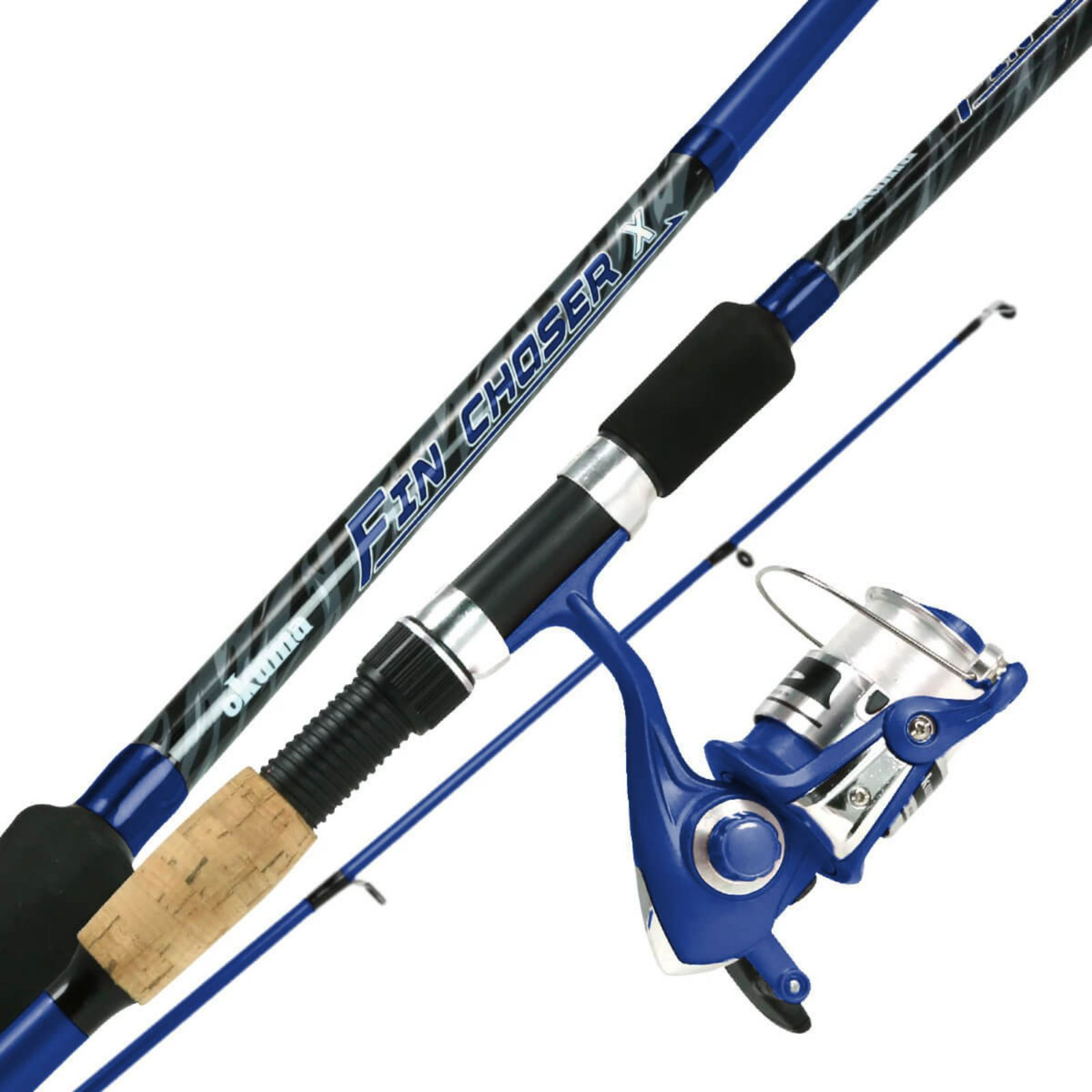 Okuma Fin Chaser X Series Spinning Combo Blue 6ft 6in Rod, made by Okuma - FNX-662-30BL Okuma Fin Chaser X Series Spinning Combo Blue 6ft 6in Rod, made by Okuma - FNX-662-30BL