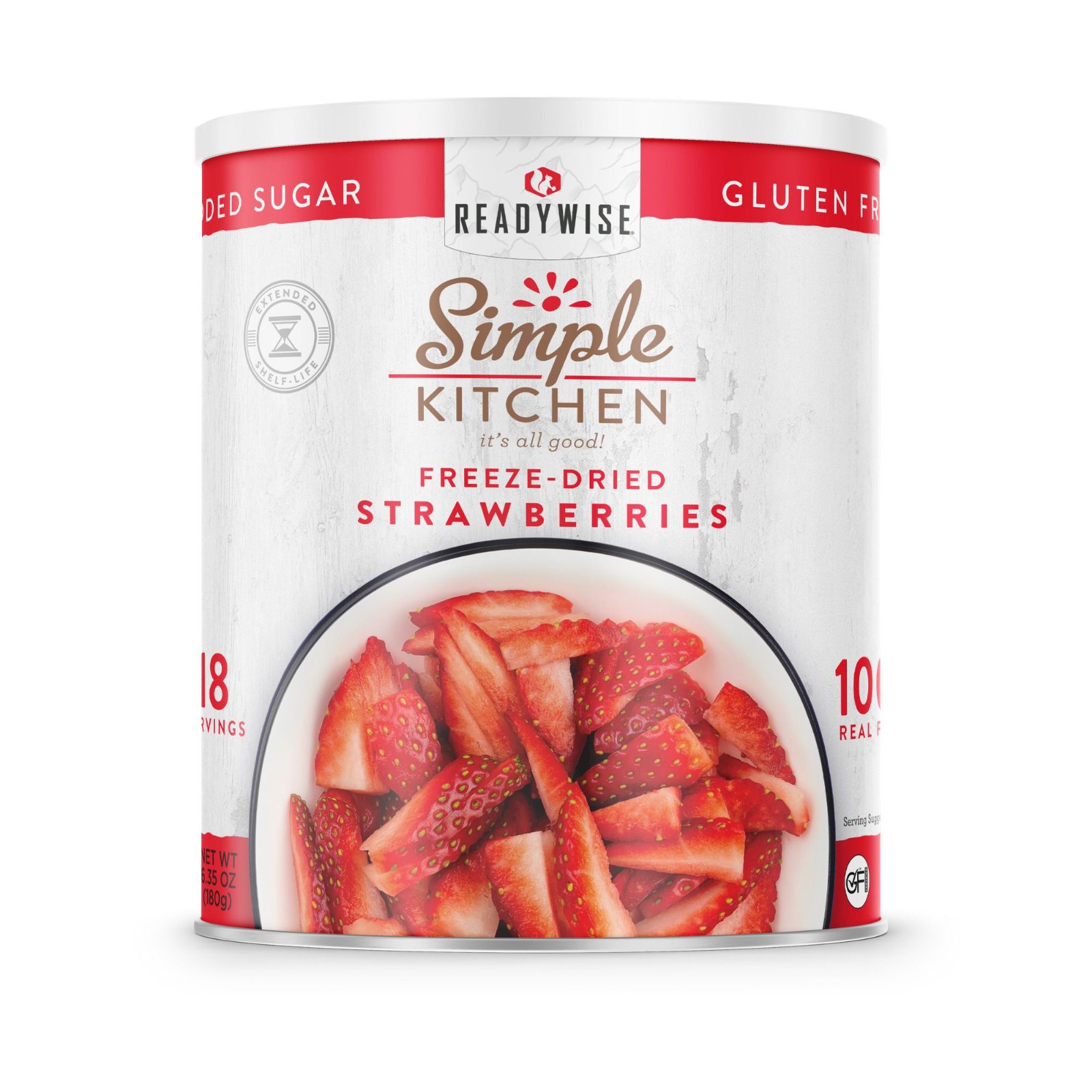 Readywise Simple Kitchen Fd Sliced Strawberries 18 Servings, made by READYWISE - RWSKCN03-001
