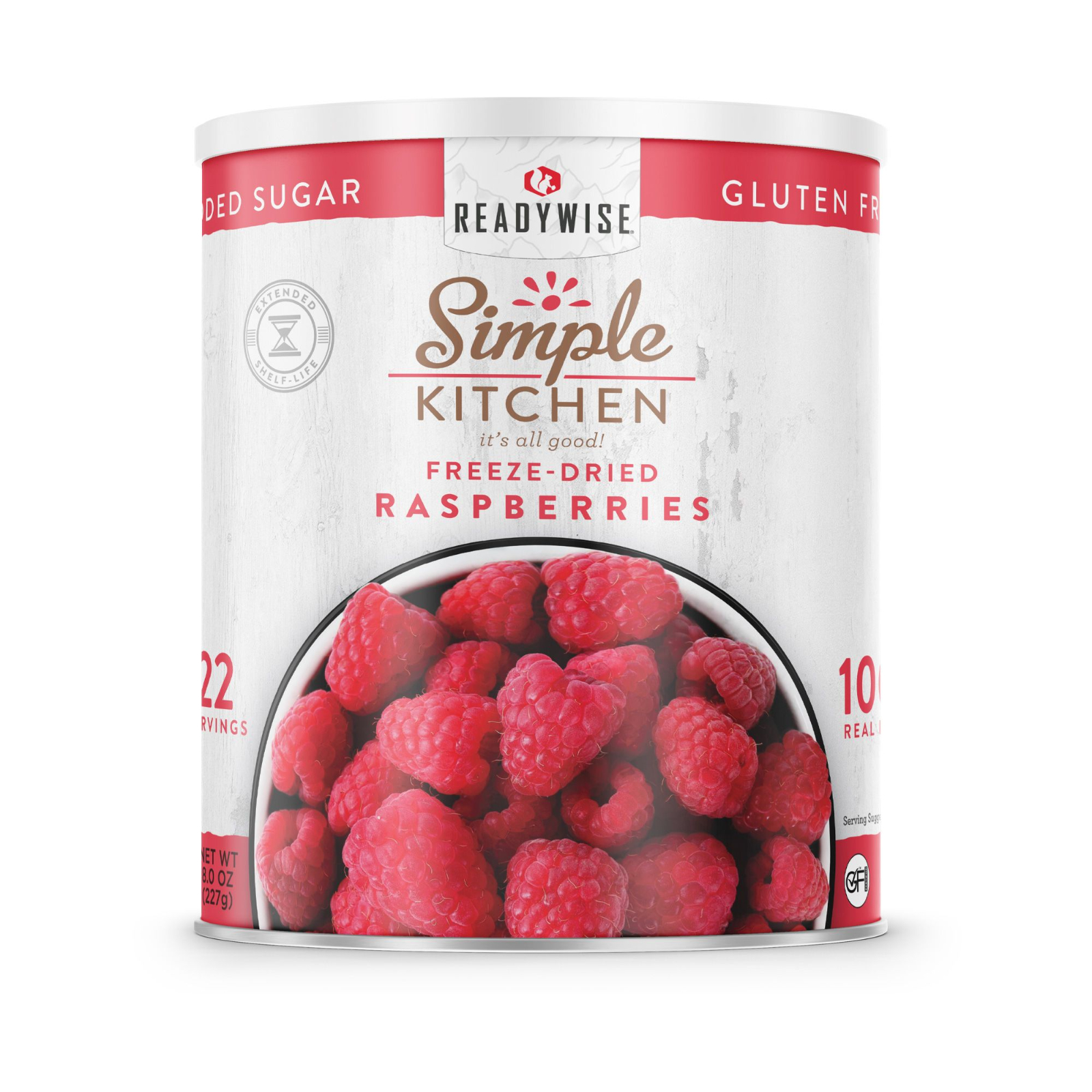 Readywise Simple Kitchen Fd Raspberries 22 Serving Can, made by READYWISE - RWSKCN03-003