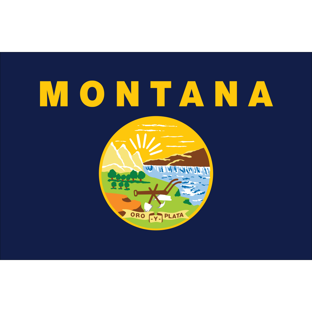 Montana State Nylon Flag, made by Flagsource - Montana State Nylon Flag, made by Flagsource -
