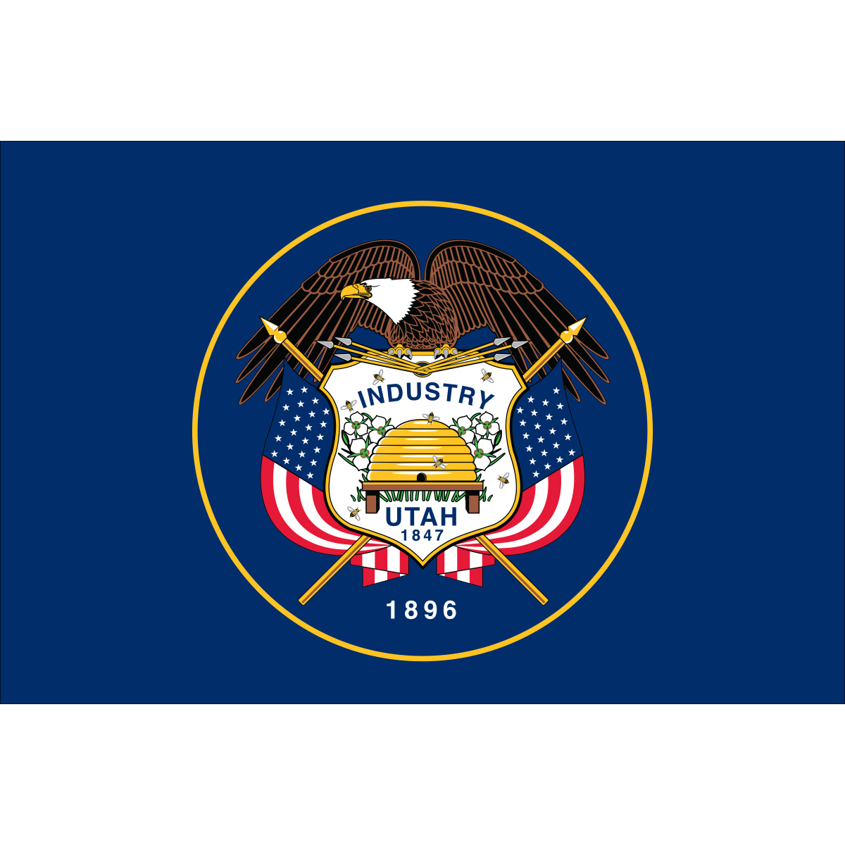 Utah State Nylon Flag, made by Flagsource -