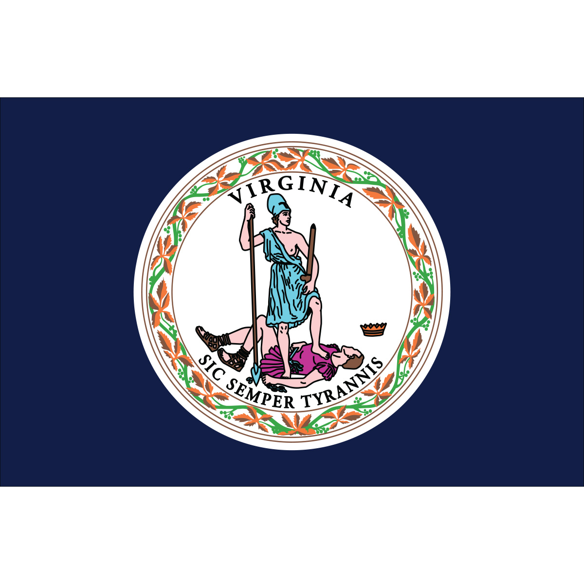 Virginia State Nylon Flag, made by Flagsource - Virginia State Nylon Flag, made by Flagsource -