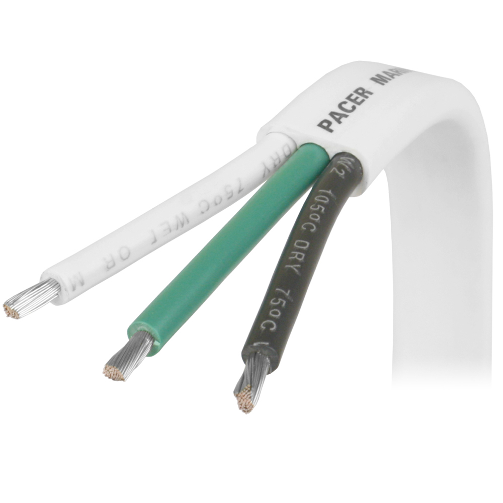 Pacer 8/3 AWG Triplex Cable - Black/Green/White - 100', made by Pacer Group - W8/3-100